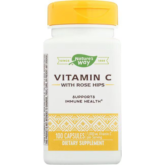 Nature's Way Vitamin C 500mg 100 Capsules with Rose Hips