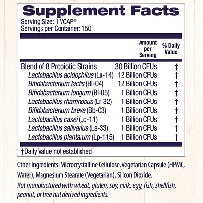 Healthy Origins 30 Billion Probiotic Supplement Facts