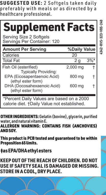 True Omega 3 Supplement Facts