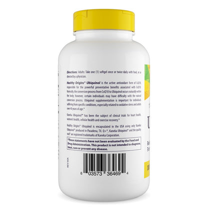 Healthy Origins Ubiquinol CoQ10 100 mgs 150 Softgels