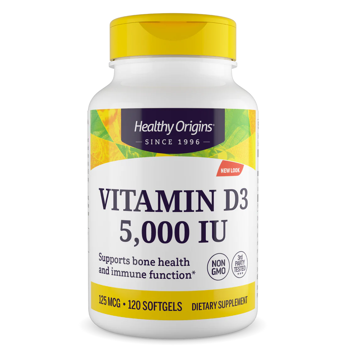 Vitamin D3 5000IU  One Capsule Daily Healthy Origins