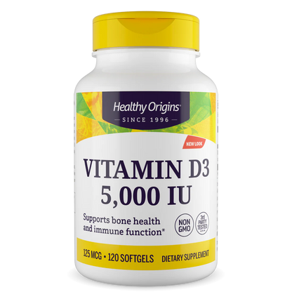 Healthy Origins Vitamin D3 5000IU  One Capsule Daily