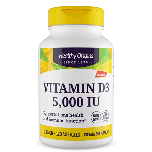 Vitamin D3 5000IU  One Capsule Daily Healthy Origins