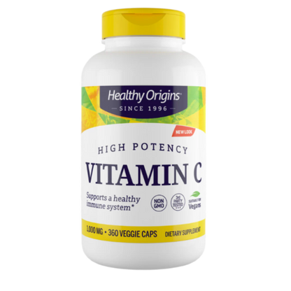 Healthy Origins Vitamin C 1000mg 360 Veggie Capsules - Your Daily Defense for Immune, Skin and Cellular Health